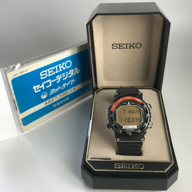 VINTAGE SEIKO YACHT Timer Watch A827-6029 astronaut sports 100 black NASA  2010 £ - PicClick UK