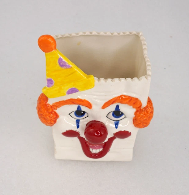 Disturbing Creepy Clown Vintage Ceramic Cup - Pen Toothbrush Holder Circus ODD