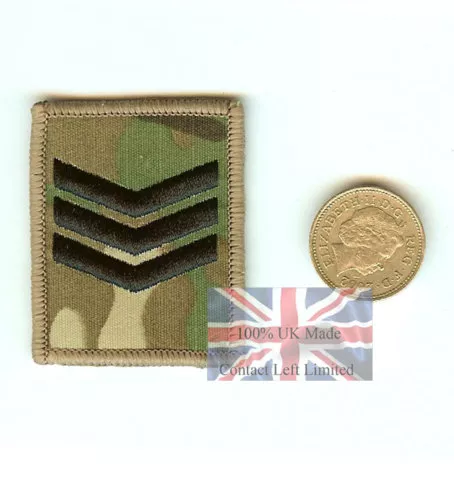 Crye Multicam MTP Sergeant SGT Hook (Sticky) Backed Ubacs RANK Patch