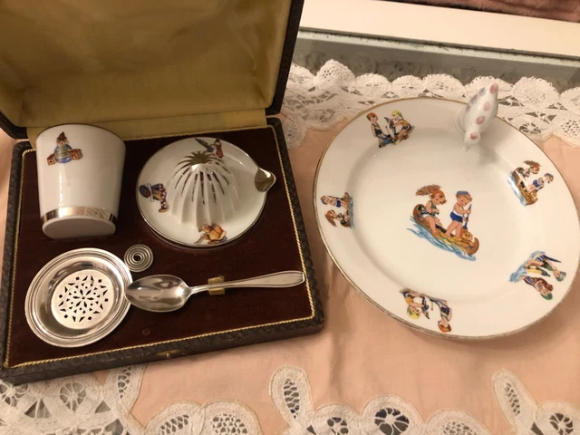 Assiette à Bouillie Jean Couzon - Inox Argenté - Enfant Bébé - Occasion