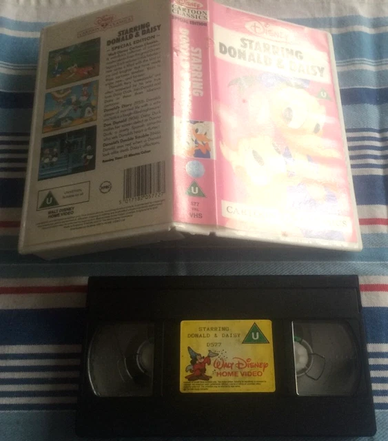 DISNEY DONALD & Daisy Cartoon Classic Video Uk Pal White Case £3.50