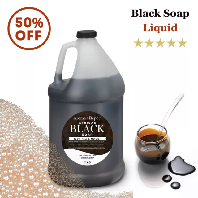 Black Soap Liquid Gallon African Soap Natural Wash Face Body Hair Raw Shampoo