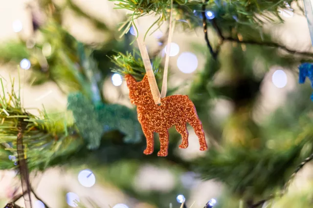 Irish Terrier Dog Style A Glitter Christmas Decoration - 11 colour choices. 3