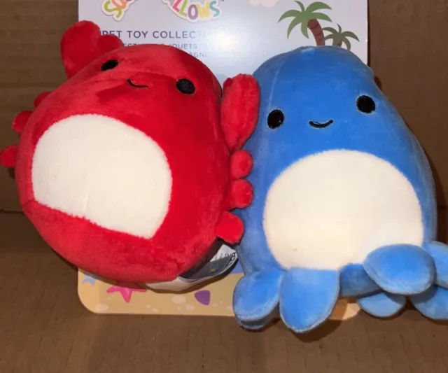 Squishmallow Pet Toy OCEAN Collection CRAB OCTOPUS  3-4" NEW