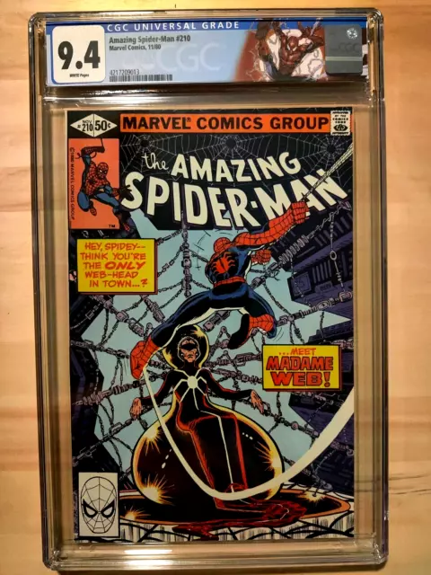 AMAZING SPIDER-MAN #210 - CGC 9.4 NM WP - Custom Label -  1st App MADAME WEB