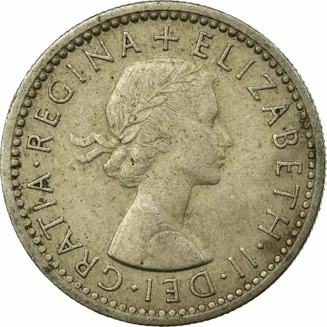 [#672331] Coin, Great Britain, Elizabeth II, 6 Pence, 1955, VF(30-35), Copper-ni