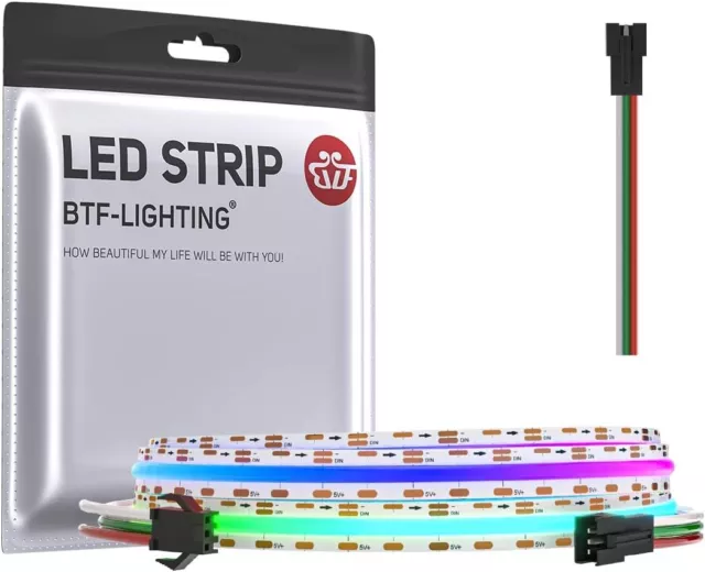 BTF-LIGHTING FCOB SPI RGB Flexible High Density COB LED Strip WS2811 IC...