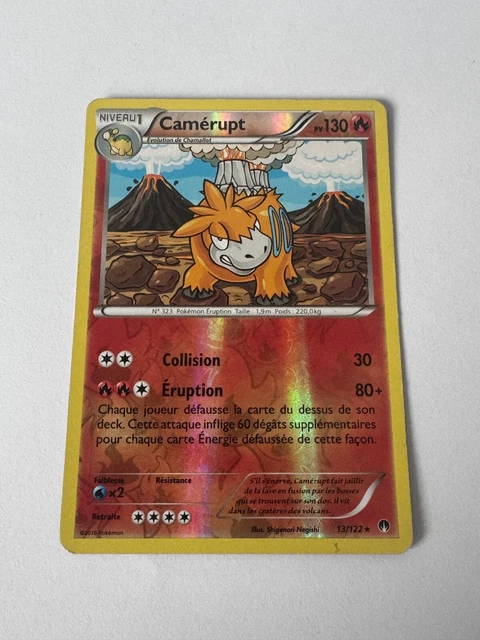 CARTE POKEMON CAMÉRUPT Holo Reverse 13/122 Rupture Turbo FR 2016 état ...