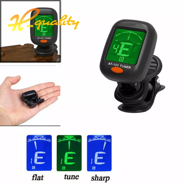 LCD Clip-on Electronic Digital Guitar Tuner for Chromatic Violin Ukulele Bass