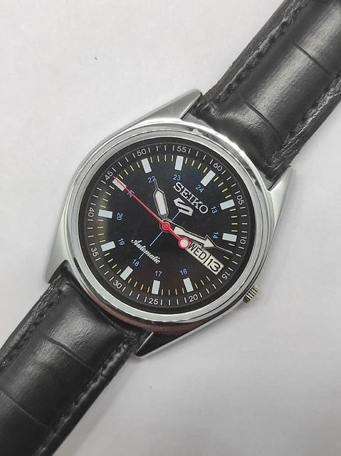 Montre Walter Mitt Sea Diver Automatique - Acier 316L, Cadran Noir, Bracelet Cuir Marron, Neuf
