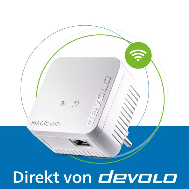 devolo Magic 1 WiFi mini Powerline 1200 Mbps Mesh WLAN Verstärker 1x Adapter
