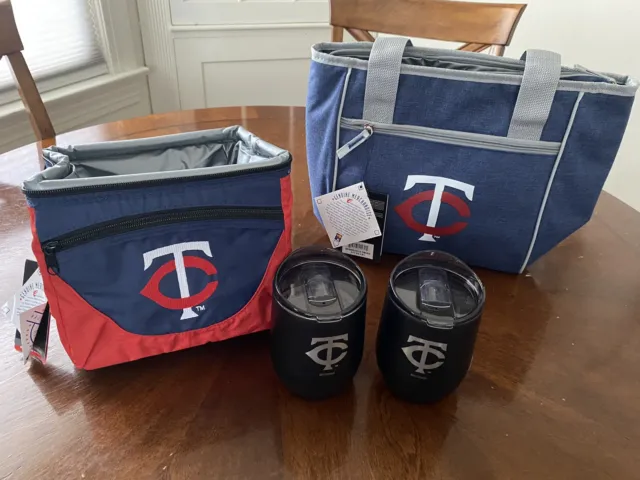 NEW! MLB Minnesota Twins TUMBLERS,INSULATED COOLERS, And SHERPA BLANKET LOT