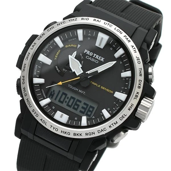 Montre Bracelet Homme Casio Pro Trek Casio Pro Trek Tough Solar Triple Sensor. Le Boitier D Acier Le