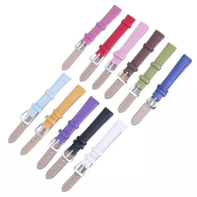 12mm plain weave PU leather strap watchband new candy colors watch straps B.sn