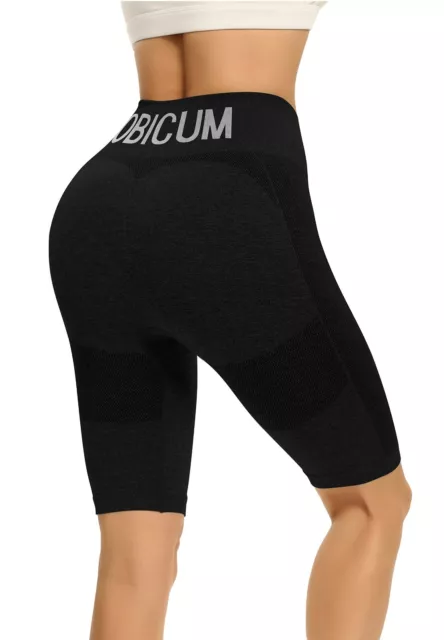 OBICUM Women`s Gym Shorts Tummy Control High Waist Yoga Athletic Workout Running