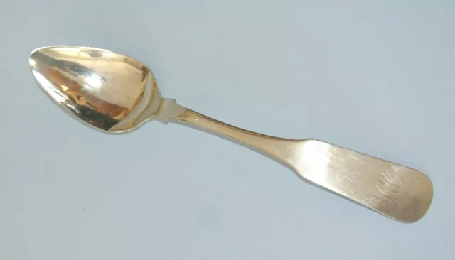 Antique 1840's JONES LOWS & BALL Coin Silver 5.75" FIDDLE Teaspoon