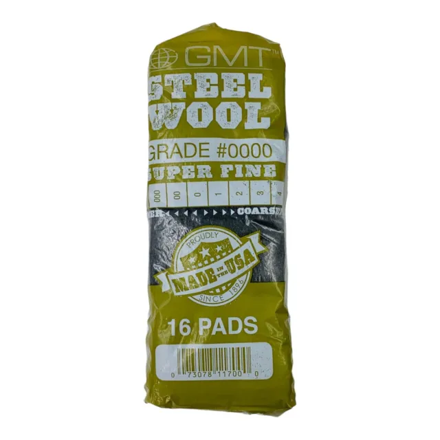 16 Pads GMT Steel Wool Super Fine #0000 Steel Wool Hand Pads