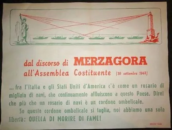 Politica - Manifesto Propaganda Elezioni - dal discorso di Merzagora - 1948 ca.