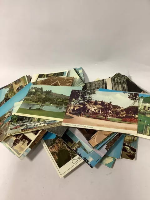 50 vintage retro postcards various styles locations job lot bundle historic  #C