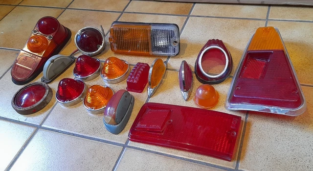 Lot de 3 petits feux incomplets anciens / vélo vintage pour pièces