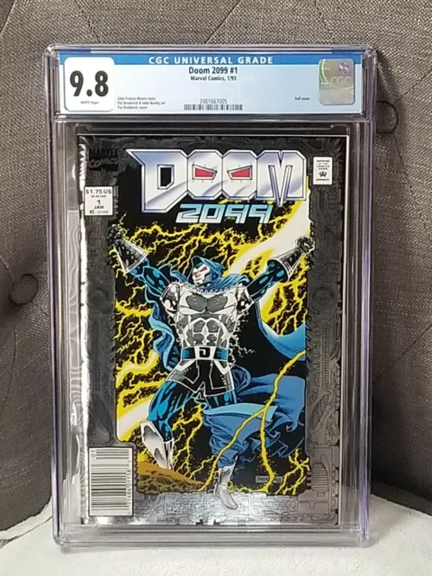 DOOM 2099 #1 (Foil Cover) CGC 9.8 NM/MT White Pages 9.8 NEWSTAND RARE!!!