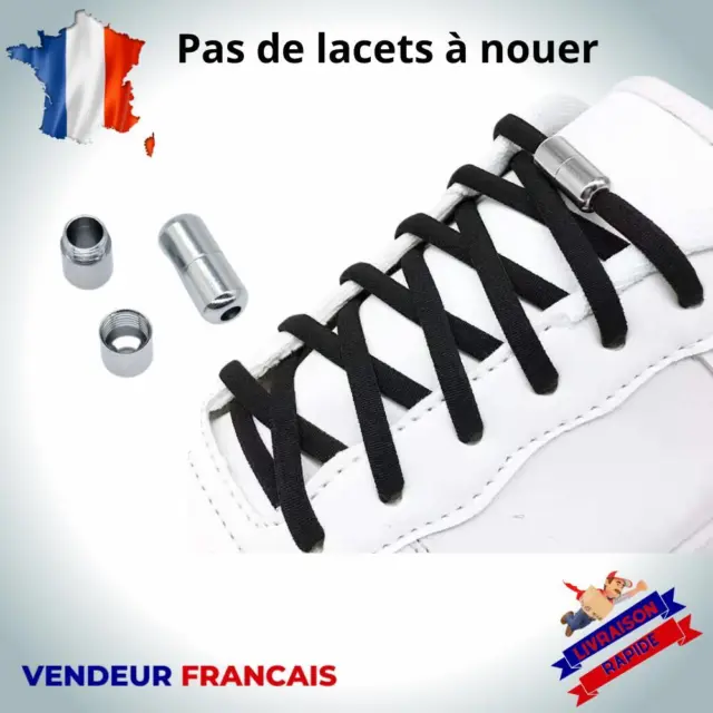 Lacets élastiques  demi-rond  Verrouillage rapide pour chaussure de sport et aut