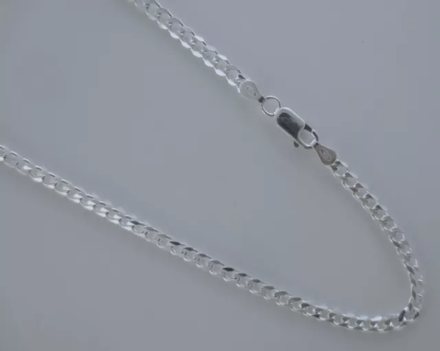 Curb Link Chain. 3.5mm Italian .925 Sterling Silver 16,18,20,22,24 inches. NEW