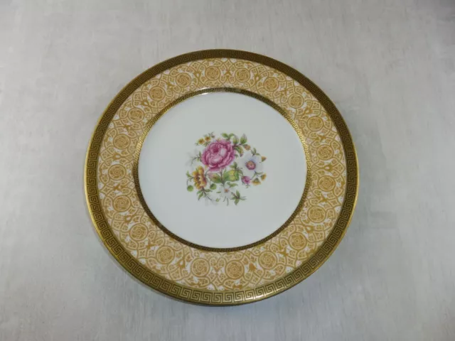 Ancienne assiette décor fleurs, en porcelaine, GDA Limoges