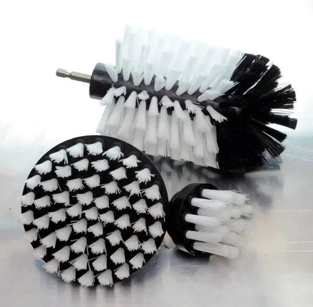 Juego de accesorios automotrices de 3 piezas cepillo de taladro fregador eléctrico kit de limpieza de automóvil