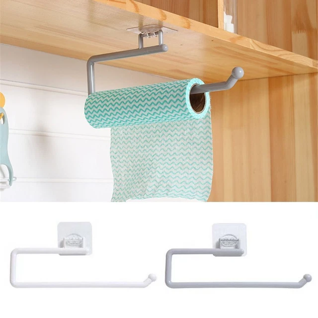 Soporte de rollos de papel de cocina de almacenamiento sin uñas soporte de tejido estante de papel