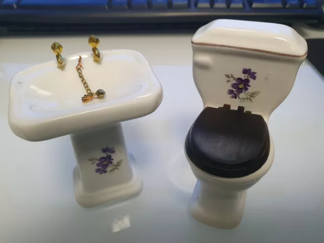 Miniature Mobili Per Casa Delle Bambole Miniatura Set Bagno Water + Lavandino