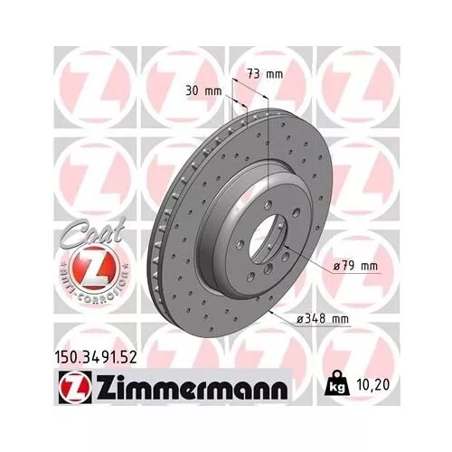 2 Bremsscheibe ZIMMERMANN 150.3491.52 SPORT COAT Z