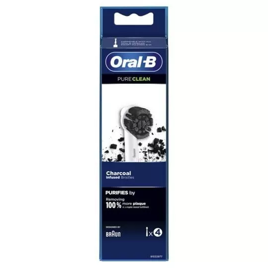 Pack 4 Brossettes Oral-B Charbon Têtes Brosse à Dents Électrique