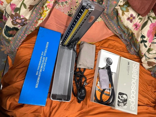 Vintage Sphygmomanometer And Vintage Stethoscope