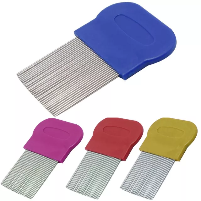New Metal Round Nit Hair Gritty Comb Handle Removes Head Lice Eggs Fine Toothed