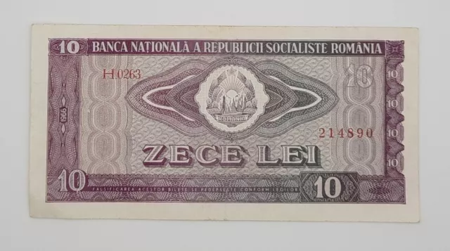 1966 - Banca Nationala A Republicii Romania - 10 Lei Banknote, No. H0263 214890