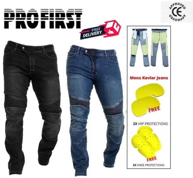 Mens Motorbike Jeans Pant Denim Trouser Motorcycle Made with Kevlar CE Armour UK