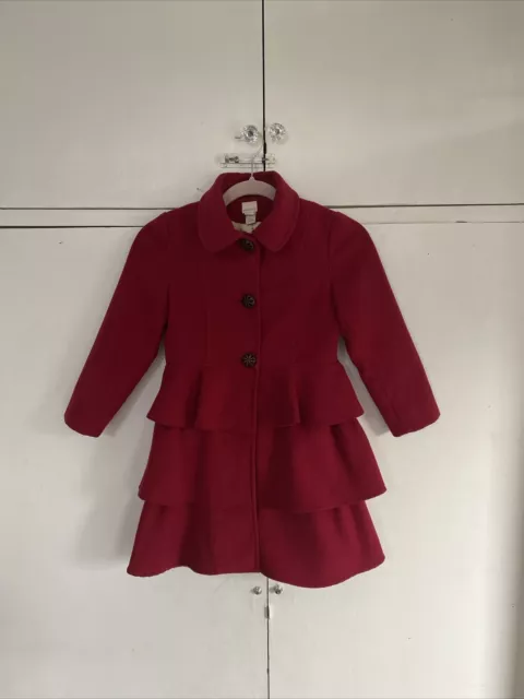 Monsoon Girls Coat Age 7-8 Red Vgc!!