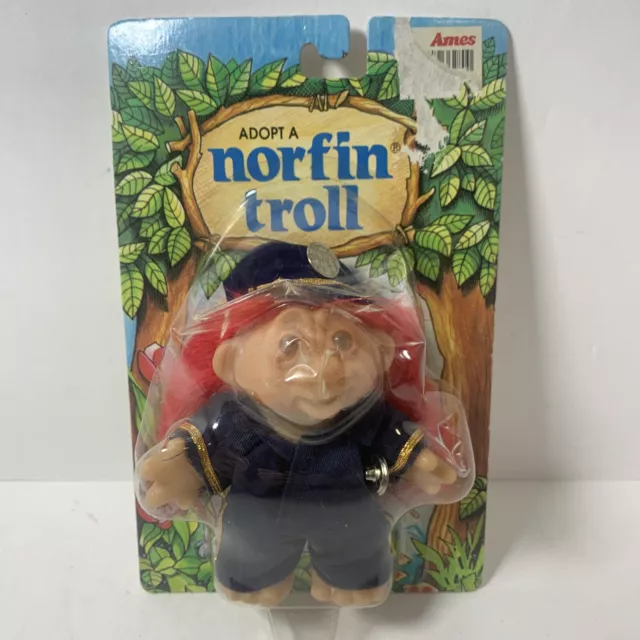 Adopt A Norfin Troll New In The Original Package Purple Hair Cop Policeman