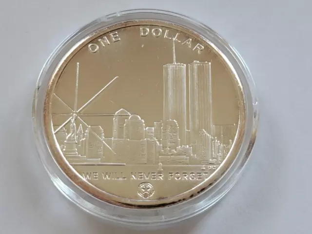 2004 $1 World Trade Center Twin Freedom Towers Coin RECOVERY SILVER 100 Mil Clad