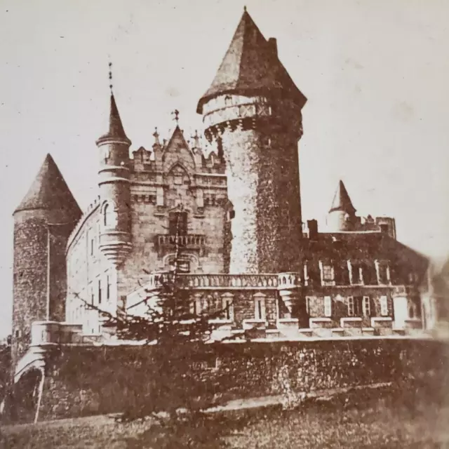 France Stereoview c1880 Castle Château de Busset Allier French Architecture N217