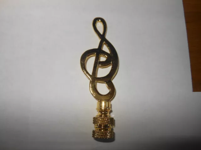 Distinctive Polished Brass Musical Note Lamp Finials