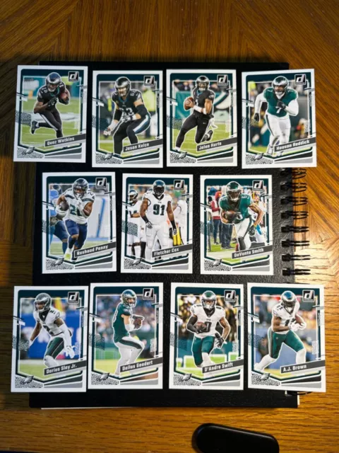 Lot of 2023 Donruss Football Philadelphia Eagles Base Set 11 Cards