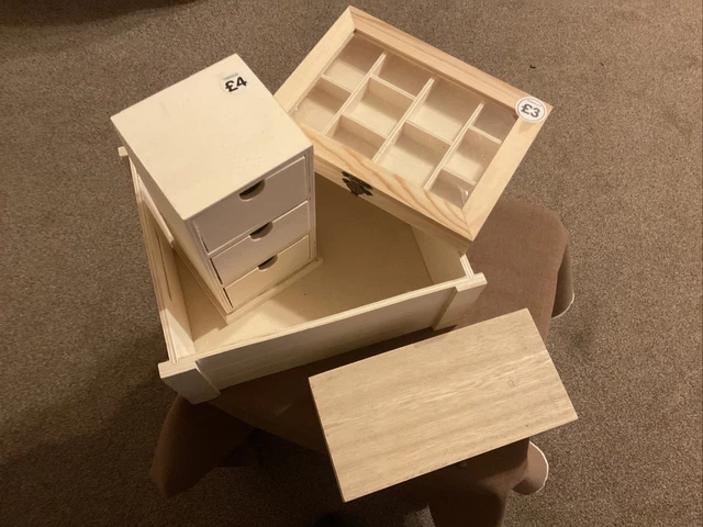 Job Lot (4) Decorate Your Own Crate And Boxes New