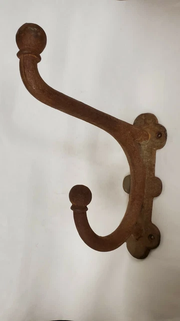 Antique Heavy Large Huge Double Cast Iron Horse Tack Hook 12" X 11" Coat Hook