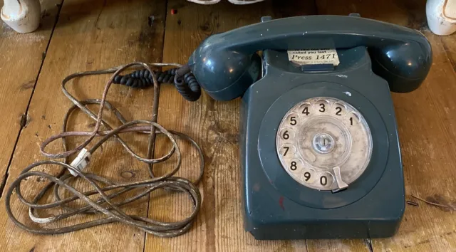 Vintage Original Green Rotary Dial Telephone