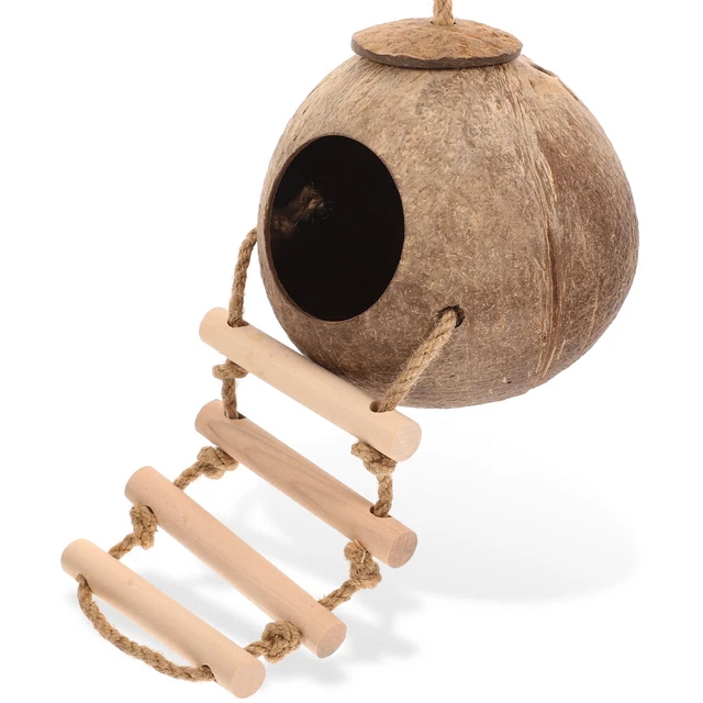 Criceto Guscio Di Cocco Nido Letto Sospeso Accessori Giocattoli Calopsitte