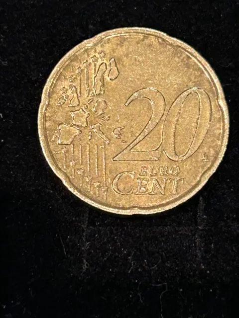 Rare - 2002 Italy 20 Cent Euro Coin - Great Condition!