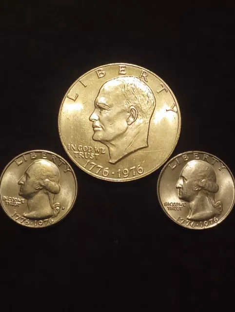 1776-1876 Bicentennial 3 Coin Lot AU/BU