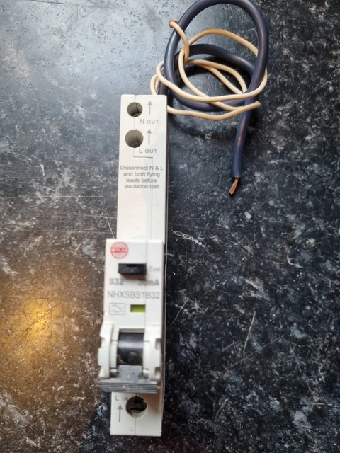 WYLEX 32 AMP RCBO CURVE B 6kA 30mA RCBO TYP A NHXSBS1B32